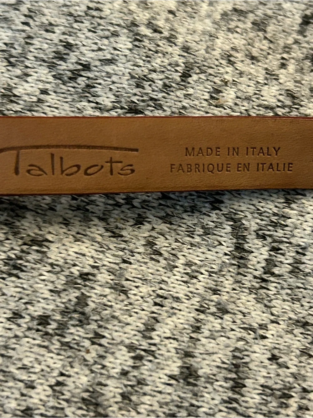 Talbots Leather Belt CA23147 Alligator Print Brown Leather Sz L Gold Tone Buckle